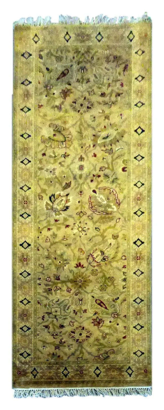 One Of The Kind Indian Hand-Knotted Rug 7'8 X 2'10